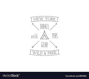  					Vintage travel store camping badge outdoor logo vector image														