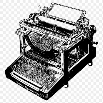 Vintage typewriter png sticker, black | Free PNG - rawpixel