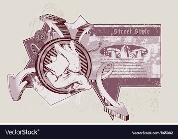 Vintage urban label with dancer vector image