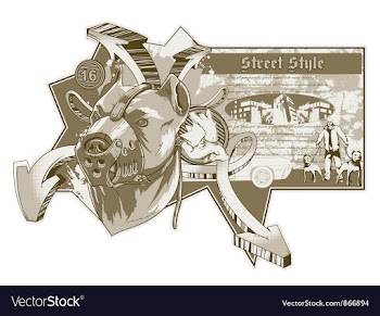 Vintage urban label with pitbull vector image