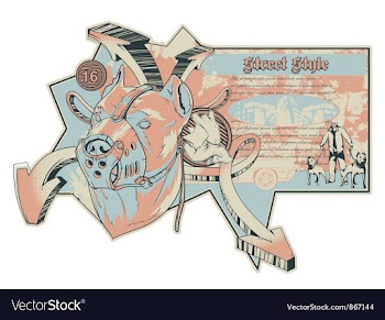 Vintage urban label with pitbull vector image
