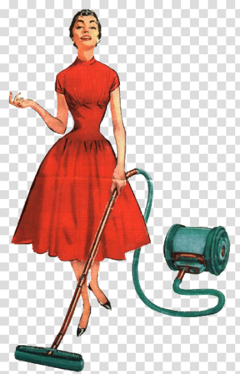 vintage vacuum lady ad red dress woman render cutout photoshop ...
