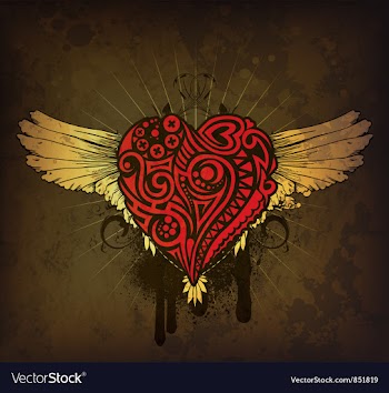Vintage valentine emblem vector image