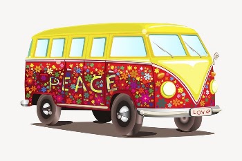 Vintage van clipart, vehicle illustration | Free Vector - rawpixel