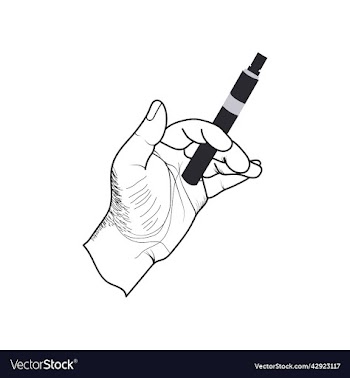vintage vaping logotypes and hand holding vape