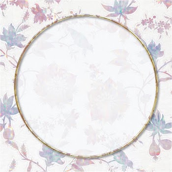 Vintage vector holographic flora frame remix from artwork by William Morris