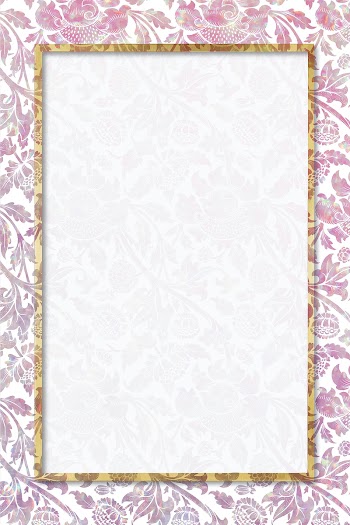 Vintage vector holographic floral frame remix from artwork by William Morris