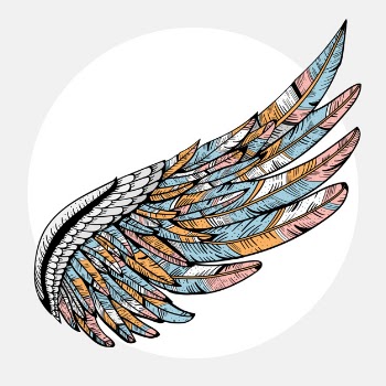 Vintage vector wing Free Vector