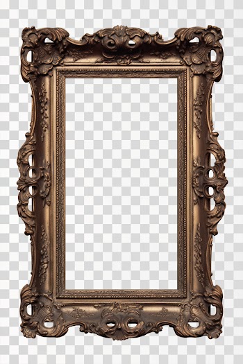 vintage vertical picture frame, png transparent background