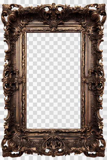 vintage vertical picture frame, png transparent background