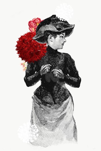 Vintage Victorian lady with flower decoration illustration transparent.. | Free  transparent png - 2320049