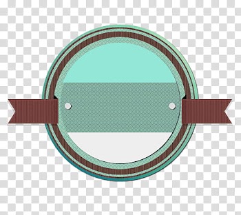 Vintage Web Elements, round teal and brown frame transparent background PNG clipart