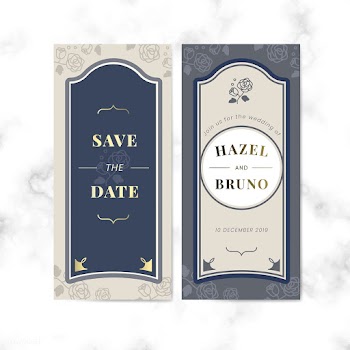 Vintage wedding invitation label vector set | Free stock vector - 542780