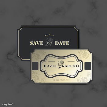 Vintage wedding invitation label vector set | Free stock vector - 542800
