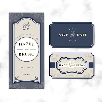 Vintage wedding invitation label vector set | Free stock vector - 542839