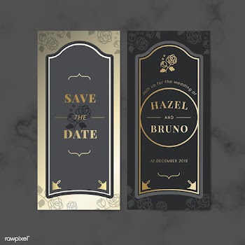 Vintage wedding invitation label vector set | Free stock vector - 542850
