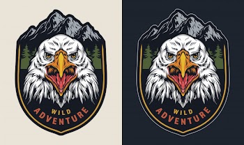 Vintage wild adventure colorful emblem Free Vector