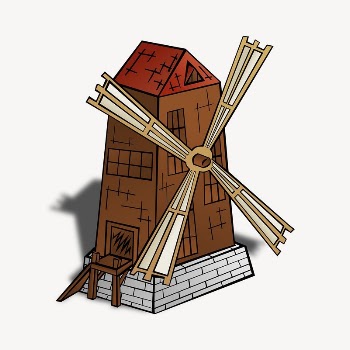 Vintage windmill clipart, illustration vector. | Free Vector - rawpixel