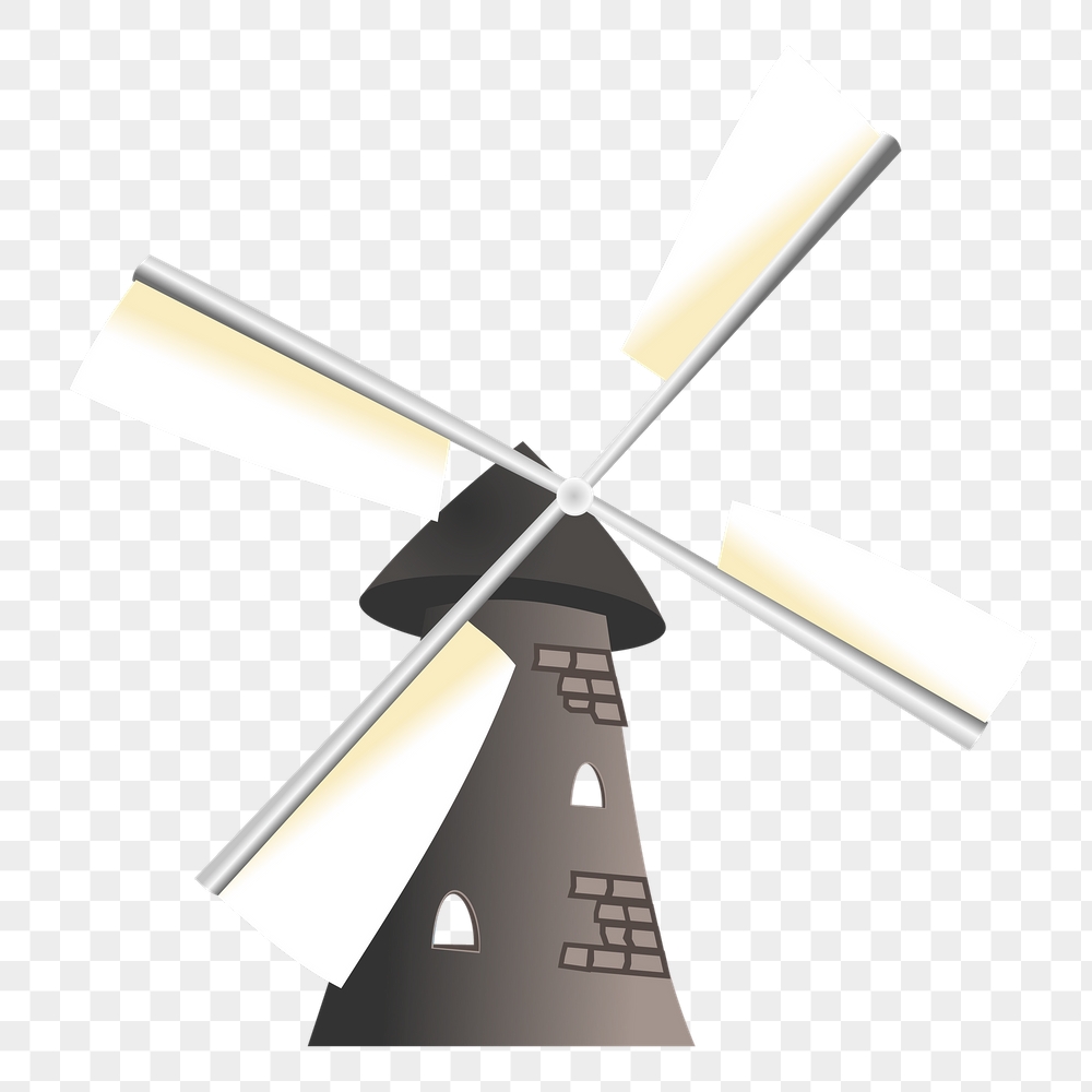 Vintage windmill png sticker, environment | Free PNG - rawpixel