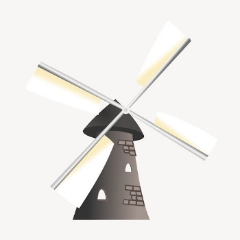 Vintage windmill sticker, environment illustration | Free Vector - rawpixel