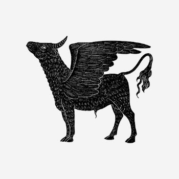 Vintage winged bull drawing, magical | Free Photo - rawpixel