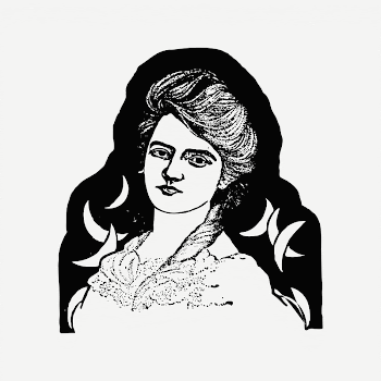 Vintage woman  clipart, black | Free PSD - rawpixel