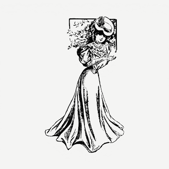 Vintage woman  clipart, black | Free PSD - rawpixel