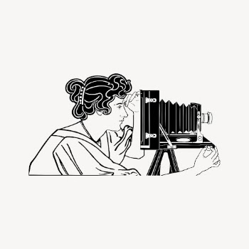 Vintage woman photographer drawing clipart, | Free Vector - rawpixel