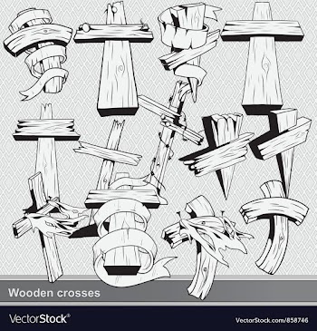  					Vintage wood crosses set vector image														