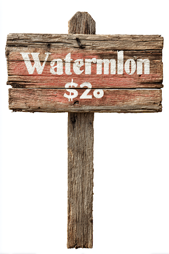 Vintage Wooden Sign for Watermelon Sale