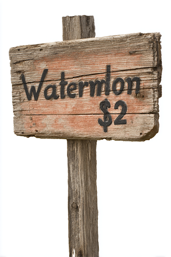 Vintage Wooden Watermelon Sign