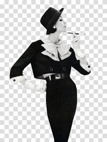 Vintange, woman holding smoking pipe transparent background PNG clipart