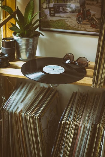 Vinyl Disc on Top of Shelf