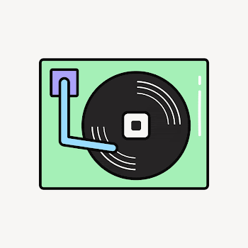 Vinyl record clip art, green | Free Photo - rawpixel