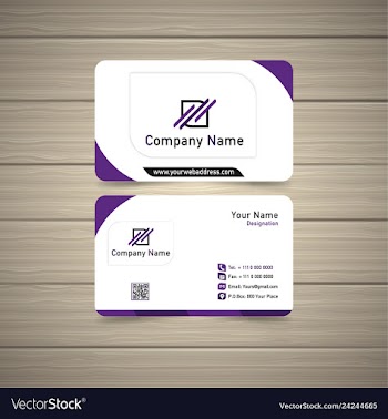 Violet business card vector image