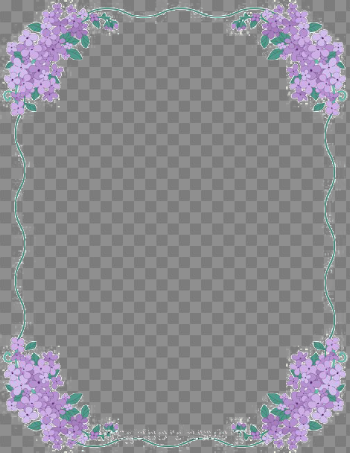 Violet Floral Border PNG High-Quality Image