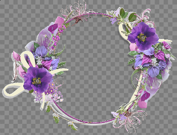 Violet Floral Border PNG Photo