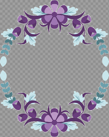 Violet Floral Border PNG Pic