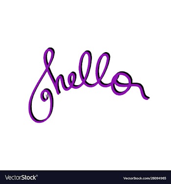 Violet hello handwritten phrase welcome hi vector image