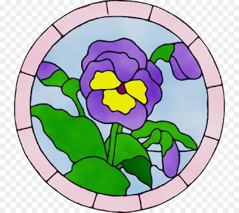 violet stained glass flower clip art glass