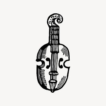 Violin clipart, drawing illustration vector. | Free Vector Illustration - rawpixel