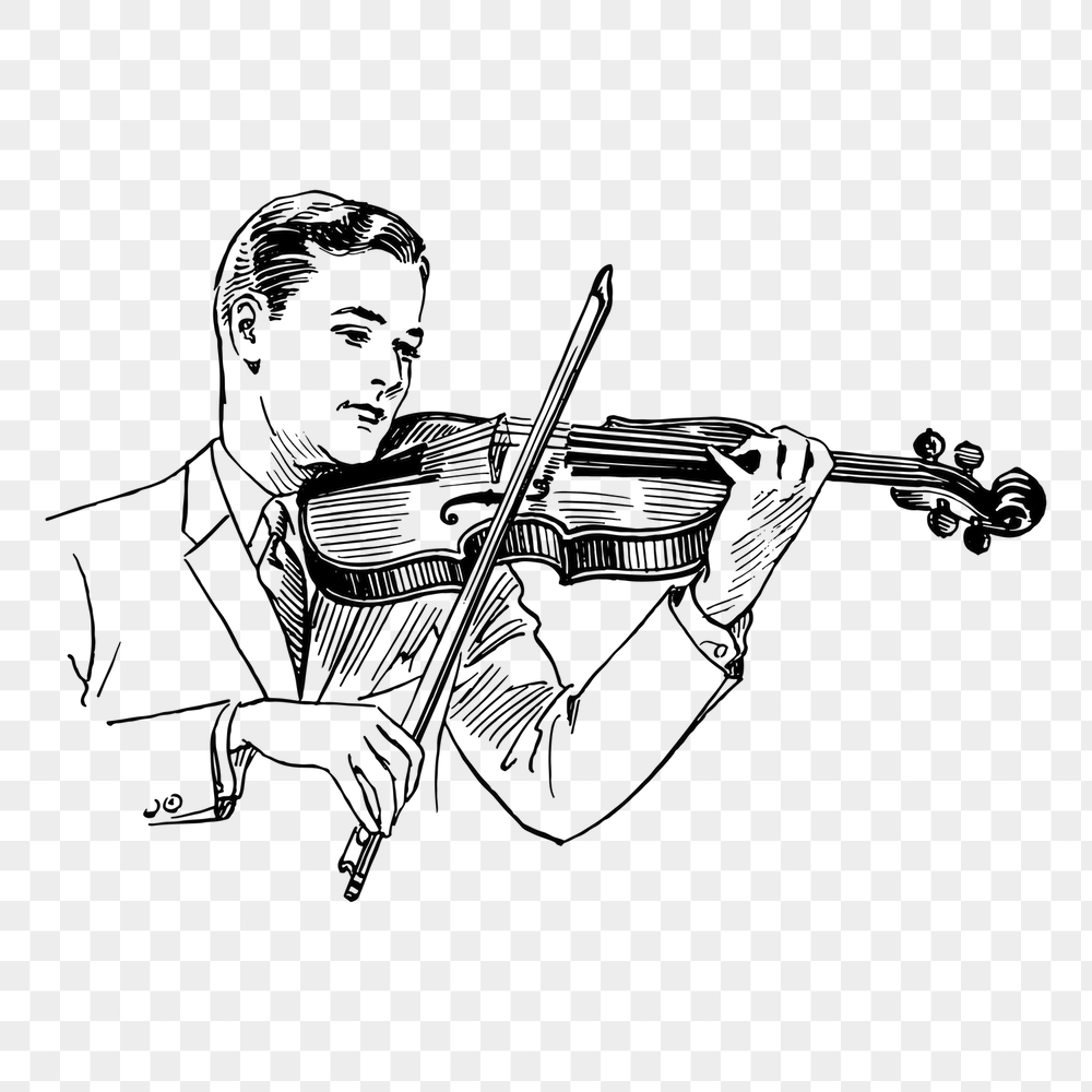 Violinist png sticker, vintage music | Free PNG - rawpixel