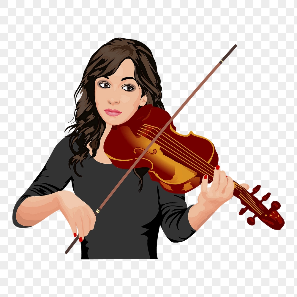 Violinist png sticker, woman illustration, | Free PNG - rawpixel