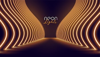 Vip neon lights entrance way background Free Vector