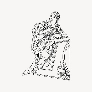Virgin Mary clipart, drawing illustration | Free Vector Illustration - rawpixel
