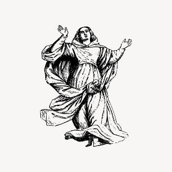 Virgin Mary drawing, Catholic religion | Free Vector Illustration - rawpixel