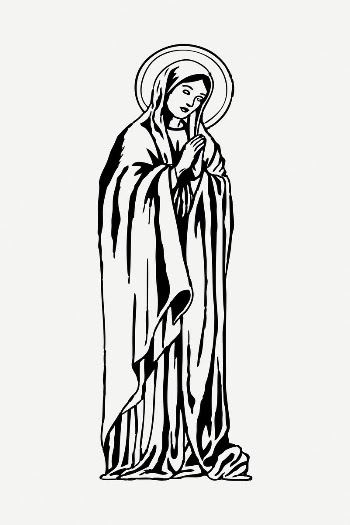 Virgin Mary drawing, illustration psd. | Free PSD - rawpixel