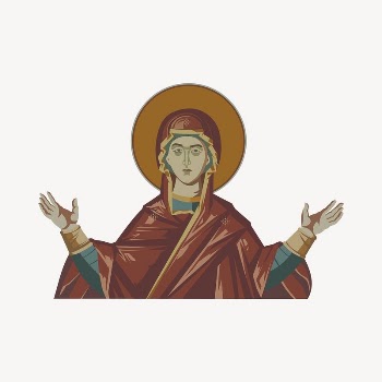 Virgin Mary illustration clipart vector. | Free Vector - rawpixel