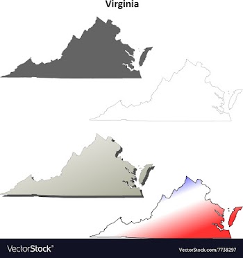 Virginia outline map set vector image