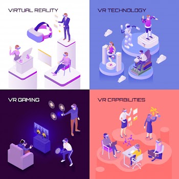 Virtual reality isometric design concept Free Vector
